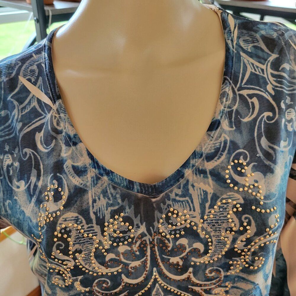 Cover Charge Dress Mini Tunic XL Rhinestones Bling Y2K Glam Sparkle Club Rock - Picture 7 of 12